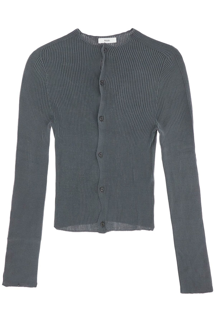 RIER fitted ribbed silk cardigan