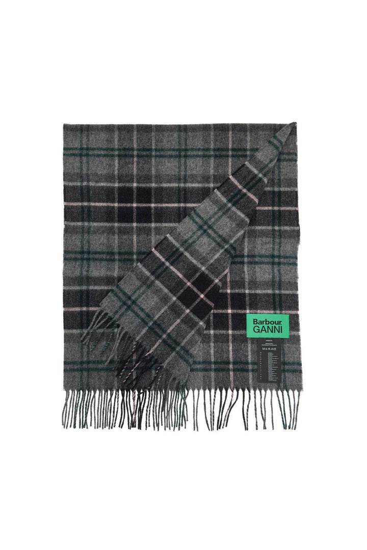 Barbour x Ganni wool checkered scarf