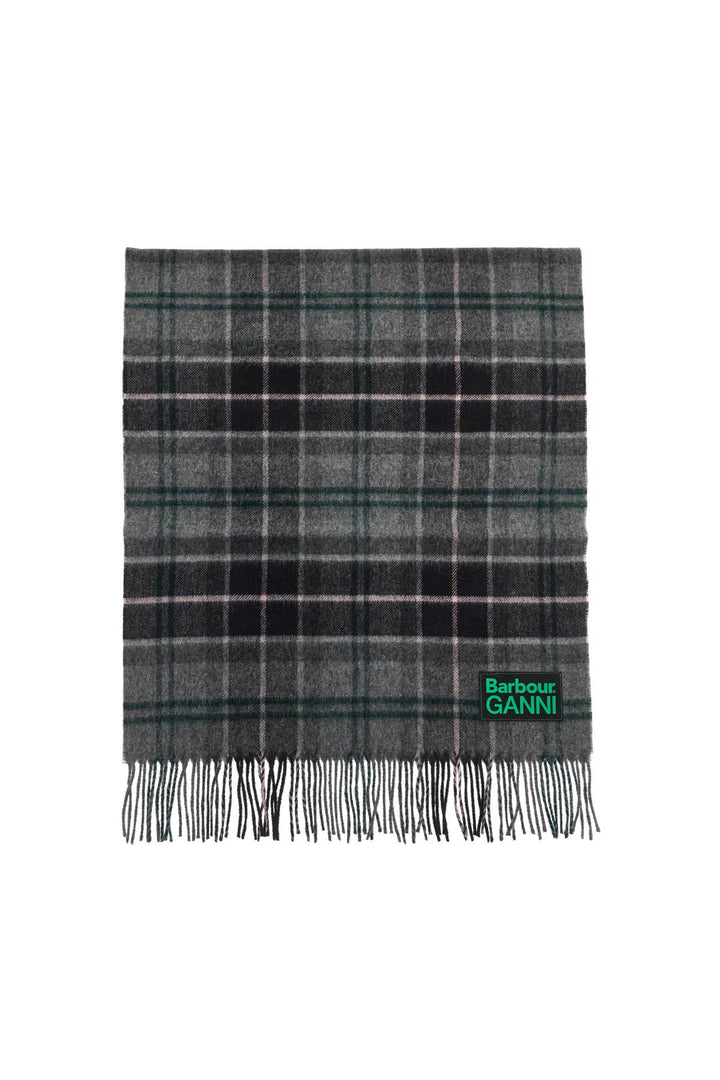 Barbour x Ganni wool checkered scarf