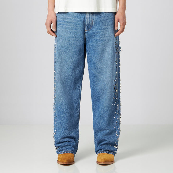 1989 STUDIO Over denim pants with Crystals