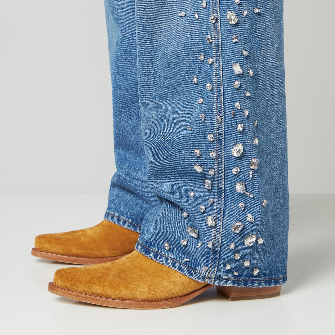 1989 STUDIO Over denim pants with Crystals
