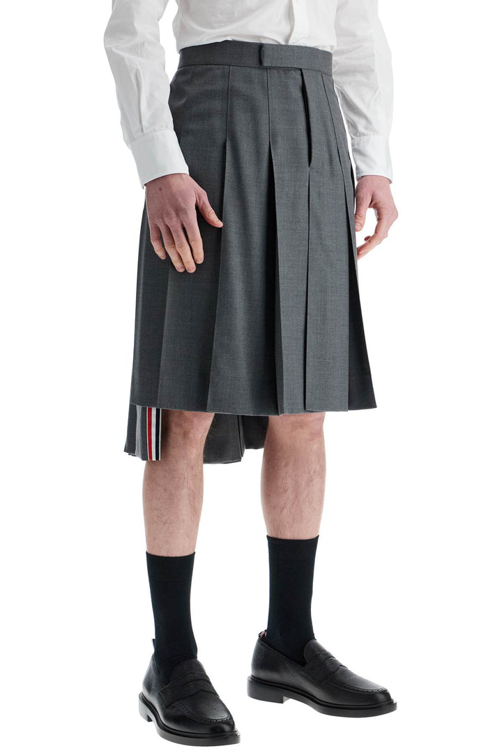 Thom Browne twill pleated midi skirt