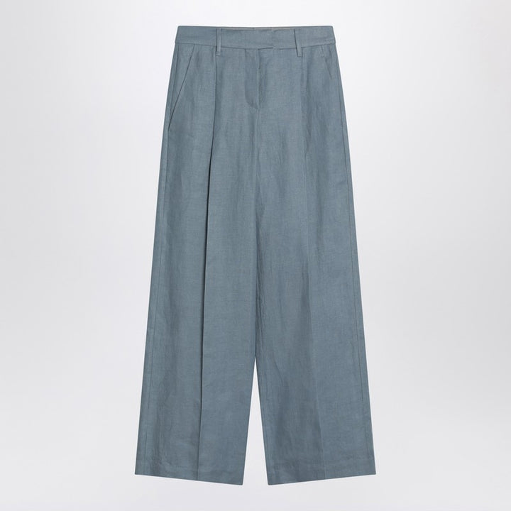 Brunello Cucinelli Wide linen blend trousers