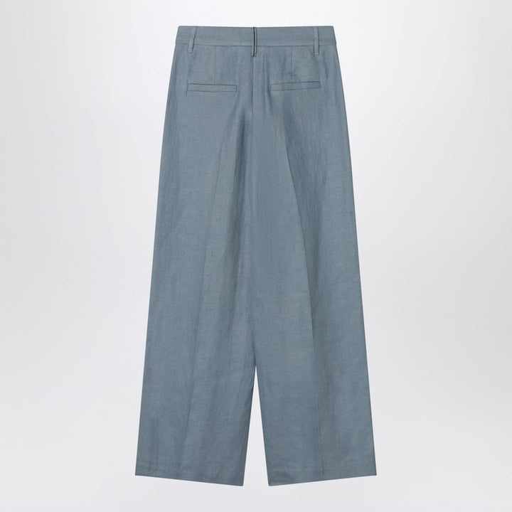 Brunello Cucinelli Wide linen blend trousers