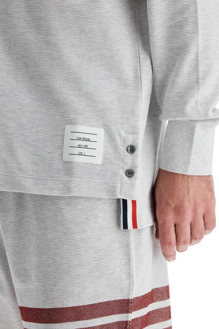 Thom Browne long-sleeved 4-bar polo shirt