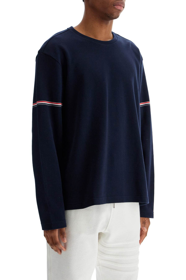 Thom Browne blue cotton rugby t-shirt