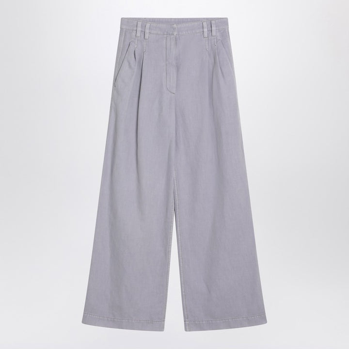 Brunello Cucinelli Wide linen-blend trousers