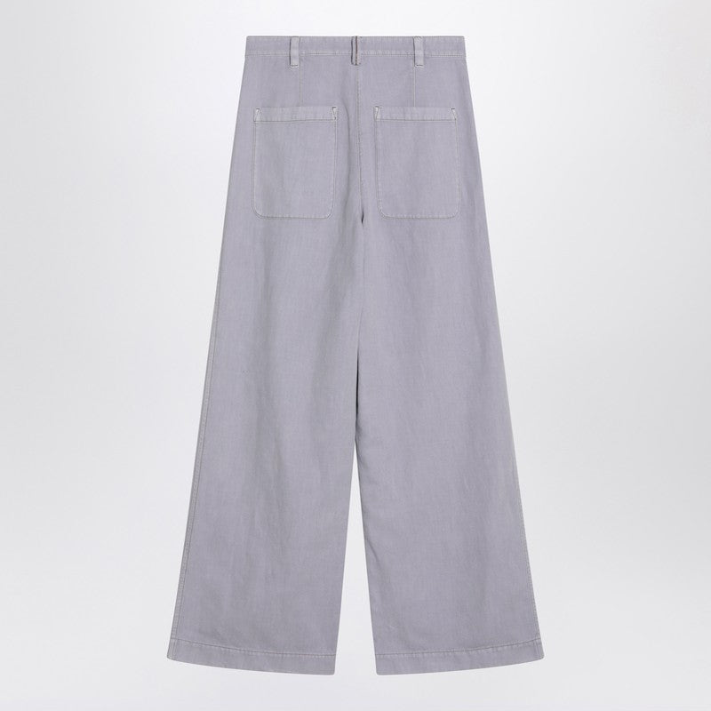 Brunello Cucinelli Wide linen-blend trousers
