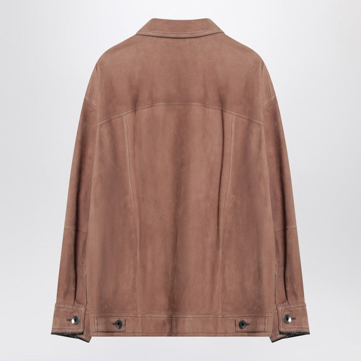 Brunello Cucinelli leather overshirt jacket
