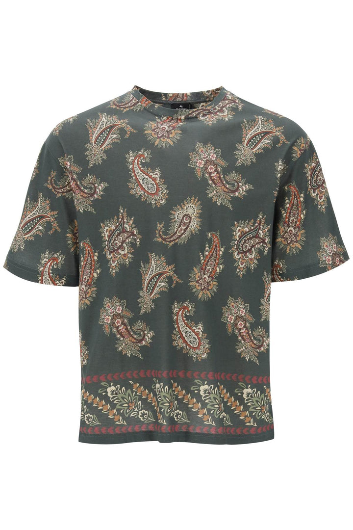 Etro T-shirt girocollo con stampa paisley