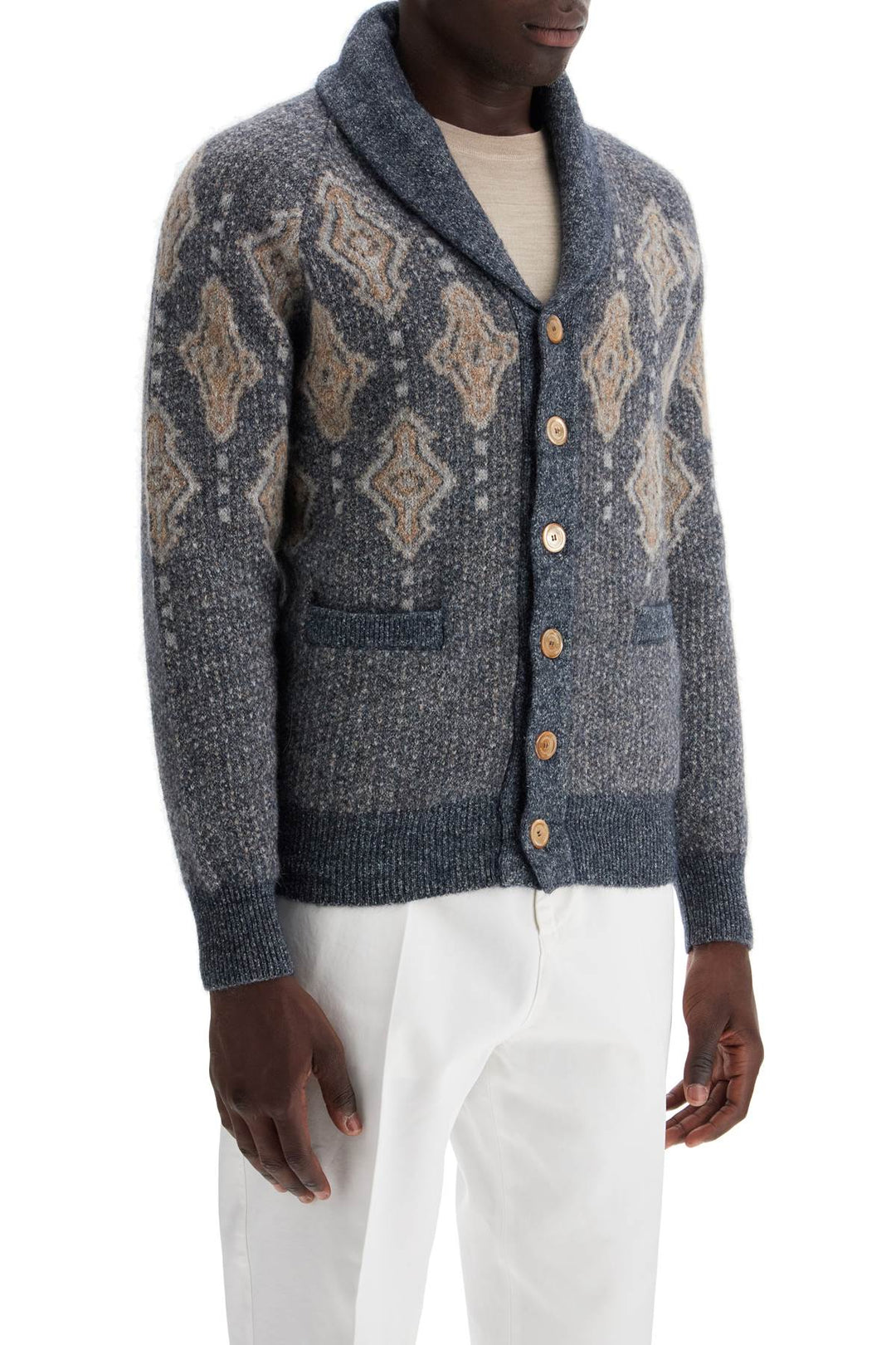 Brunello Cucinelli geometric jacquard pattern