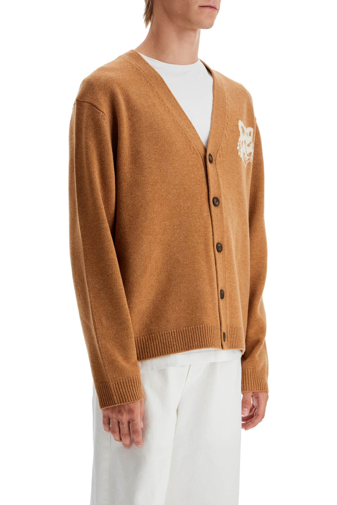 Maison Kitsune "fox head wool cardigan with