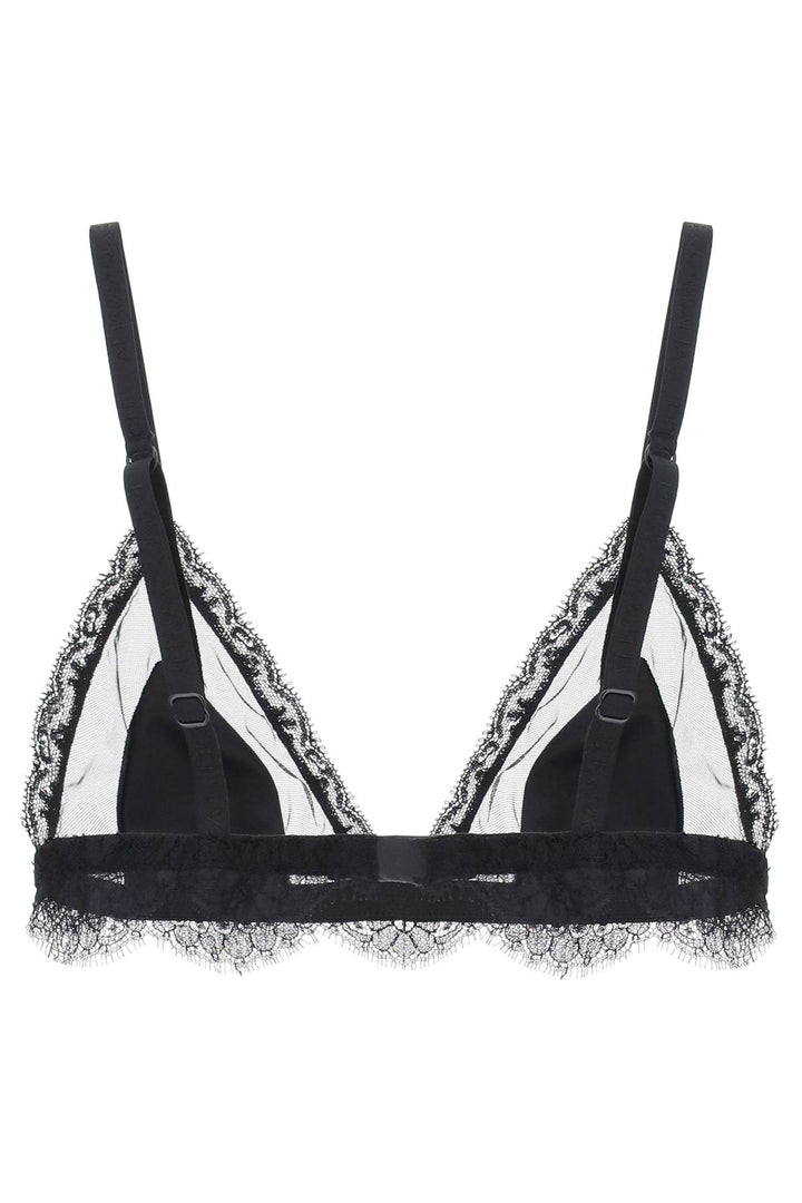 Dolce & Gabbana triangle satin and lace bra