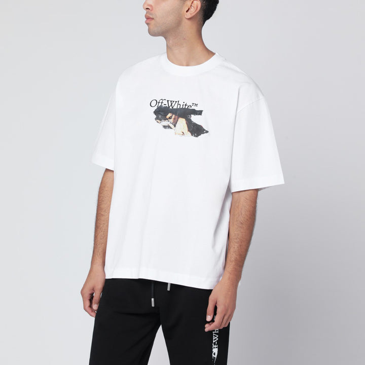 Off White Paint Arrow Skate Logo T-shirt