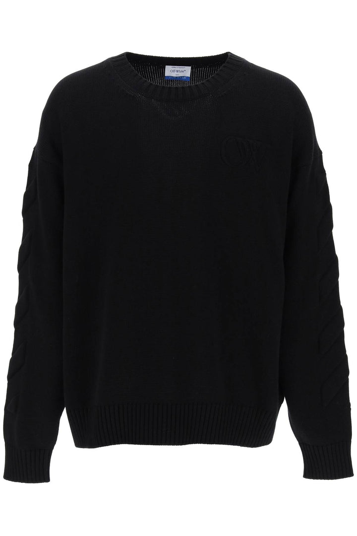 Off-White sweater with embossed diagonal motif