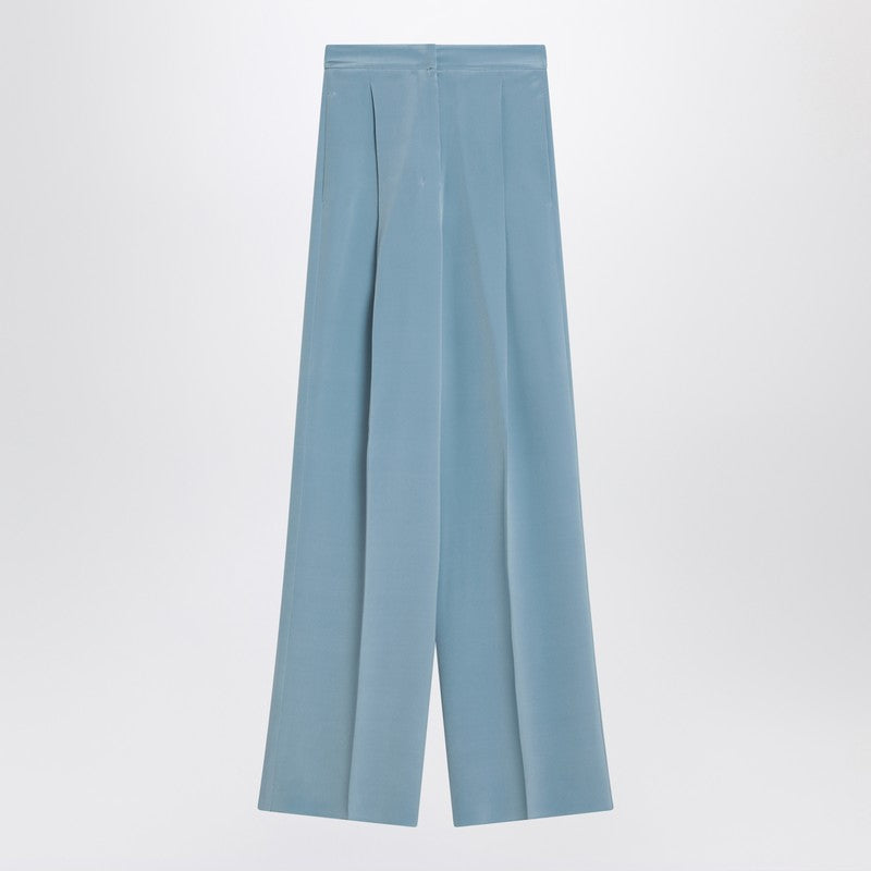 パンツ Max Mara Pianoforte Wide-Leg Sky Blue Trousers In Silk Max Mara Pianoforte Wide-leg trousers – Choosh