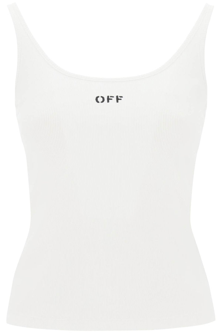 Off White tank top with off embroidery