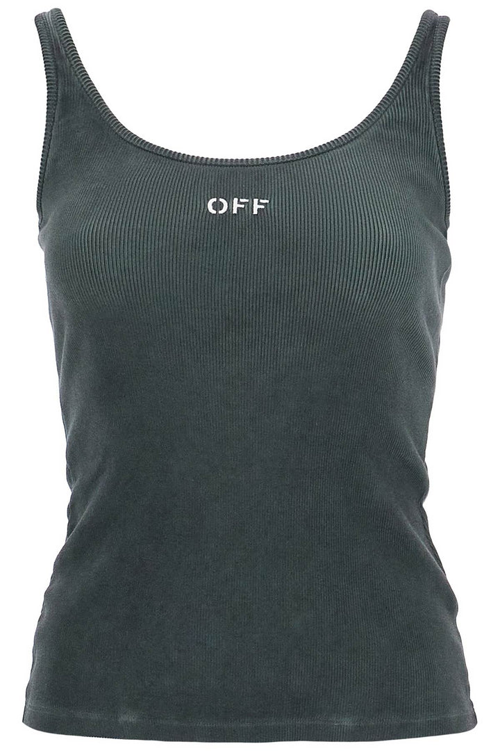 Off-White stretch cotton tank top