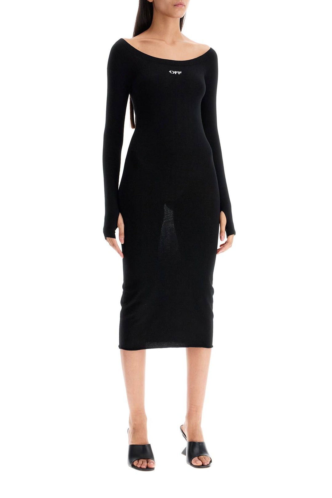 Off White knit midi dress