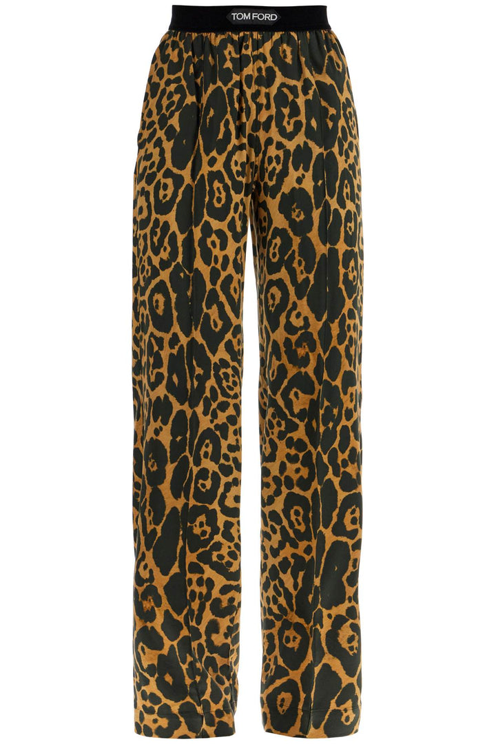 Tom Ford wide leg leopard print silk pants