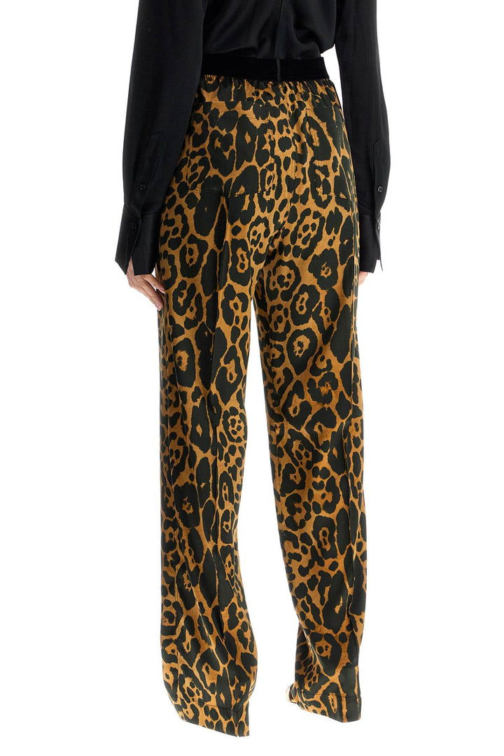 Tom Ford wide leg leopard print silk pants