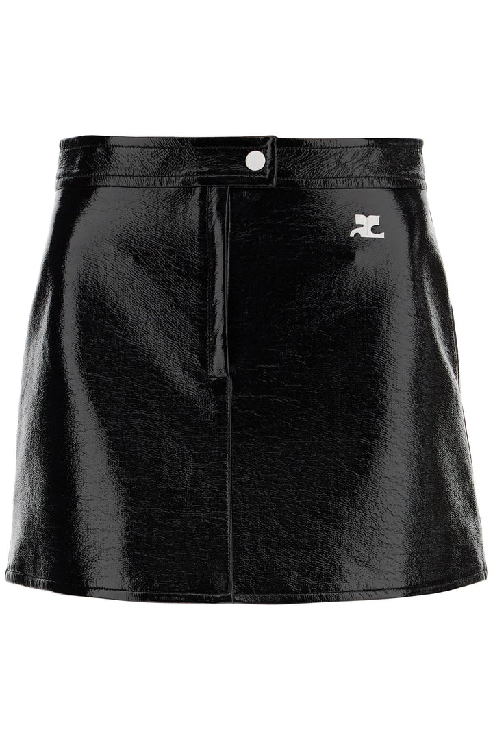 Courreges re-edition vinyl effect mini skirt