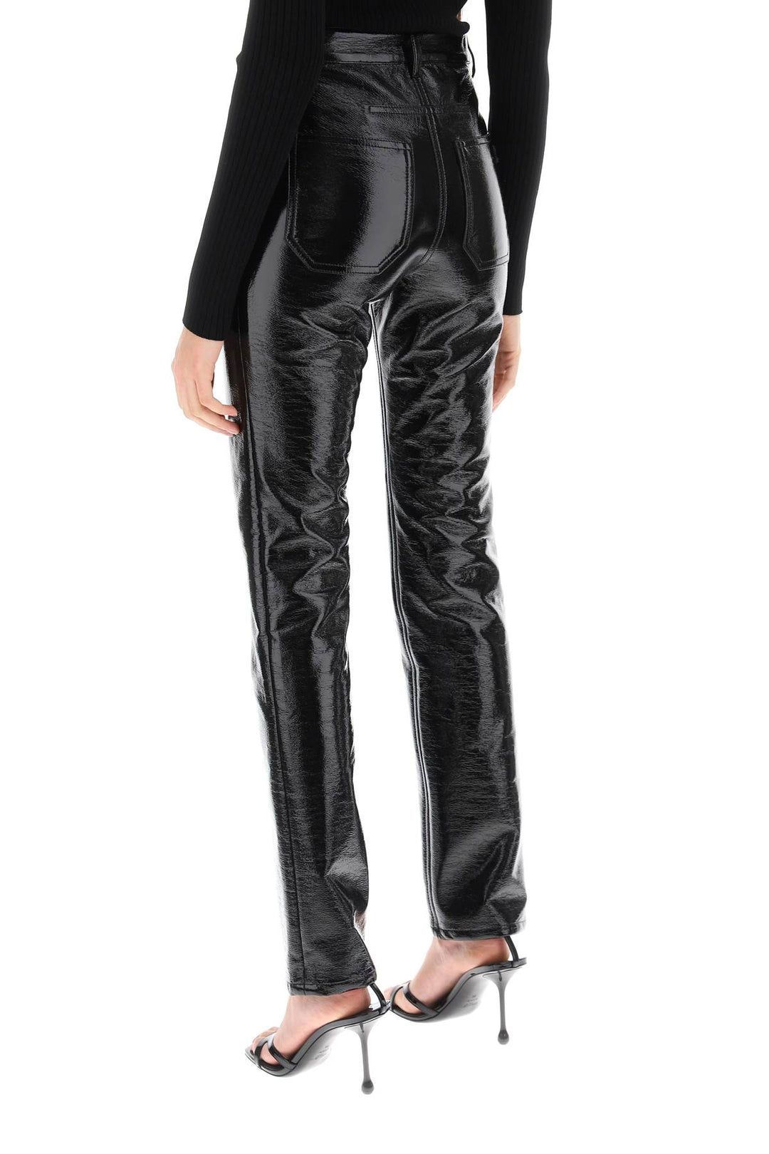 Courreges vinyl-effect coated pants