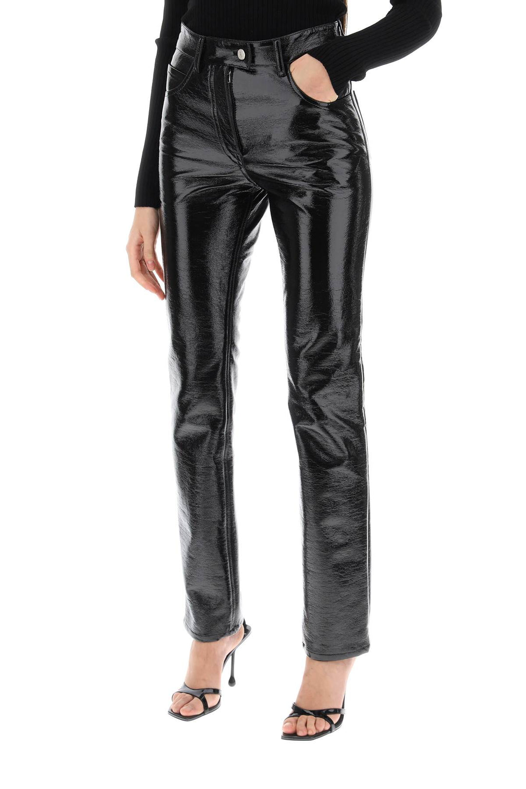 Courreges vinyl-effect coated pants