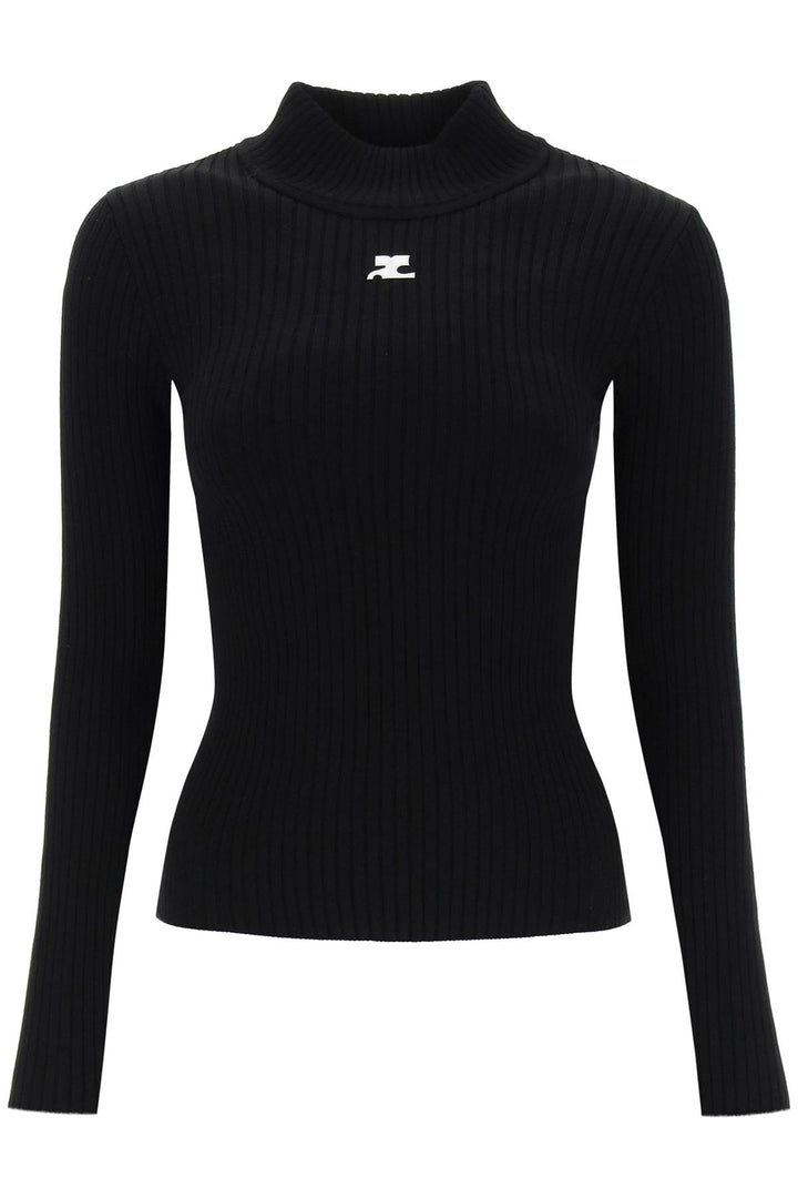 Courreges re-edition ribbed funnel-neck sweater