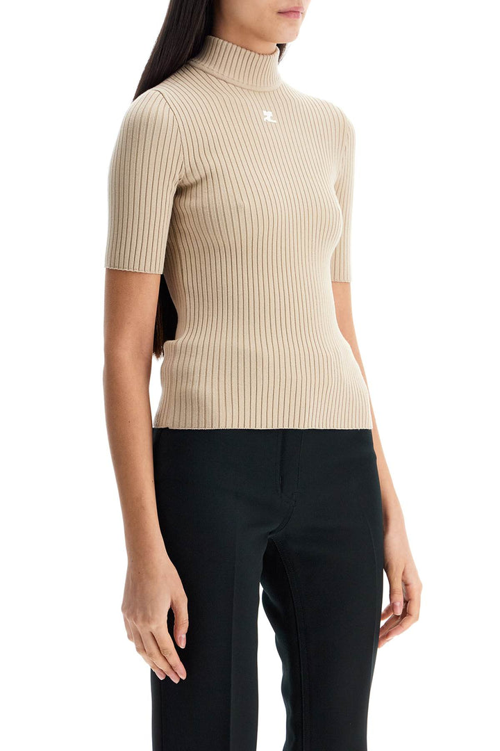 Courreges short-sleeved ribbed top