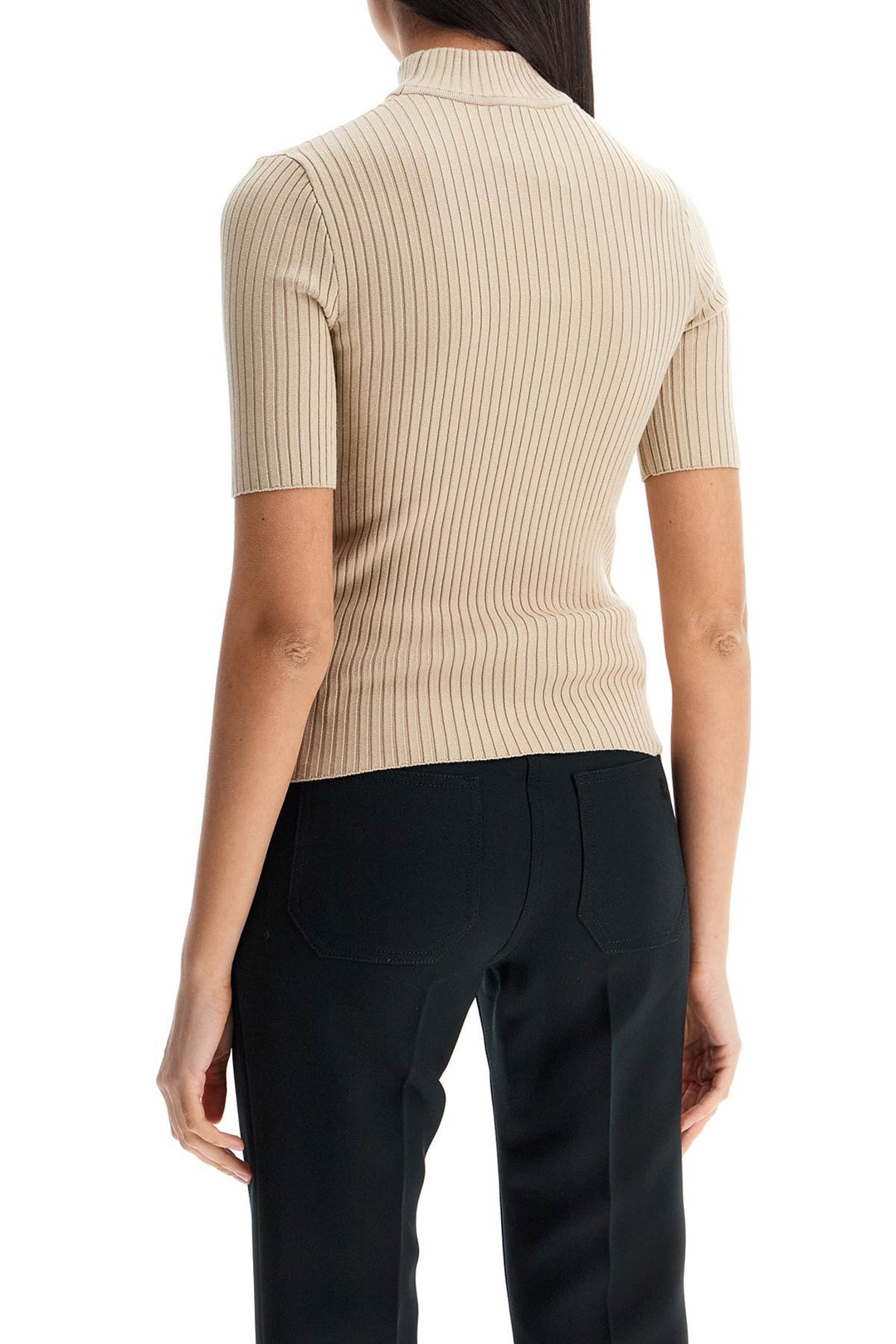 Courreges short-sleeved ribbed top