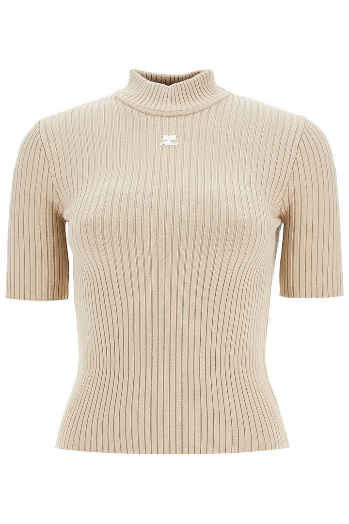 Courreges short-sleeved ribbed top