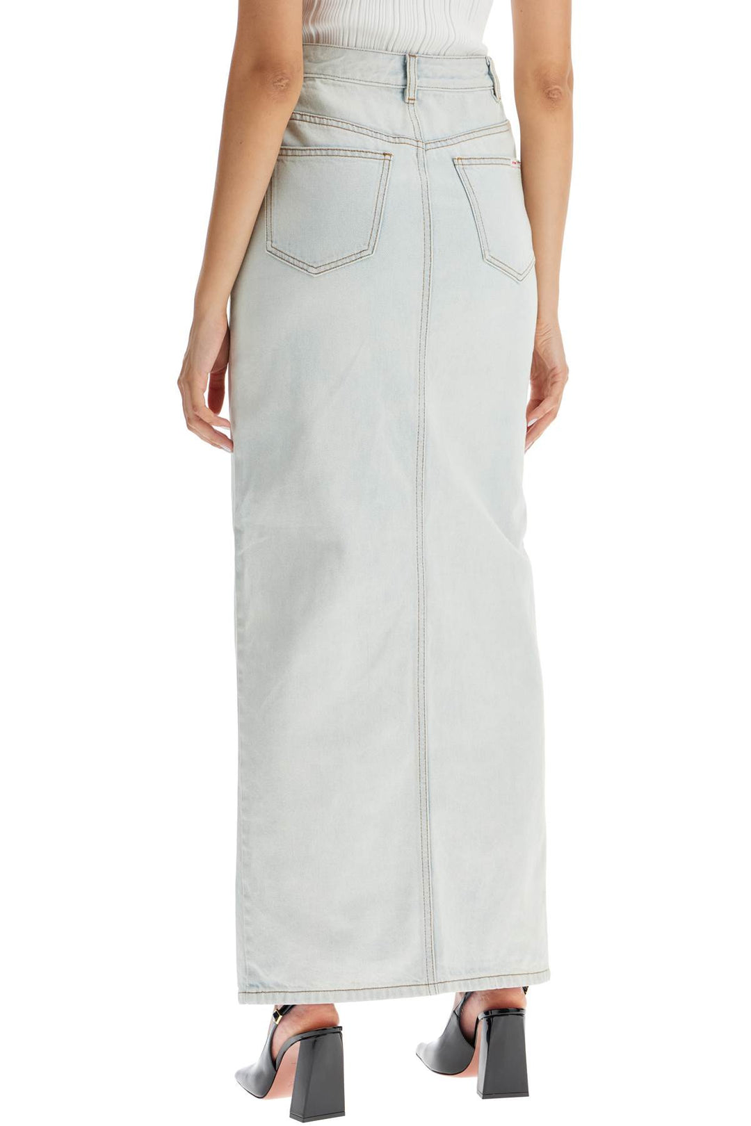 Self-Portrait Self Portrait maxi denim skirt in seven