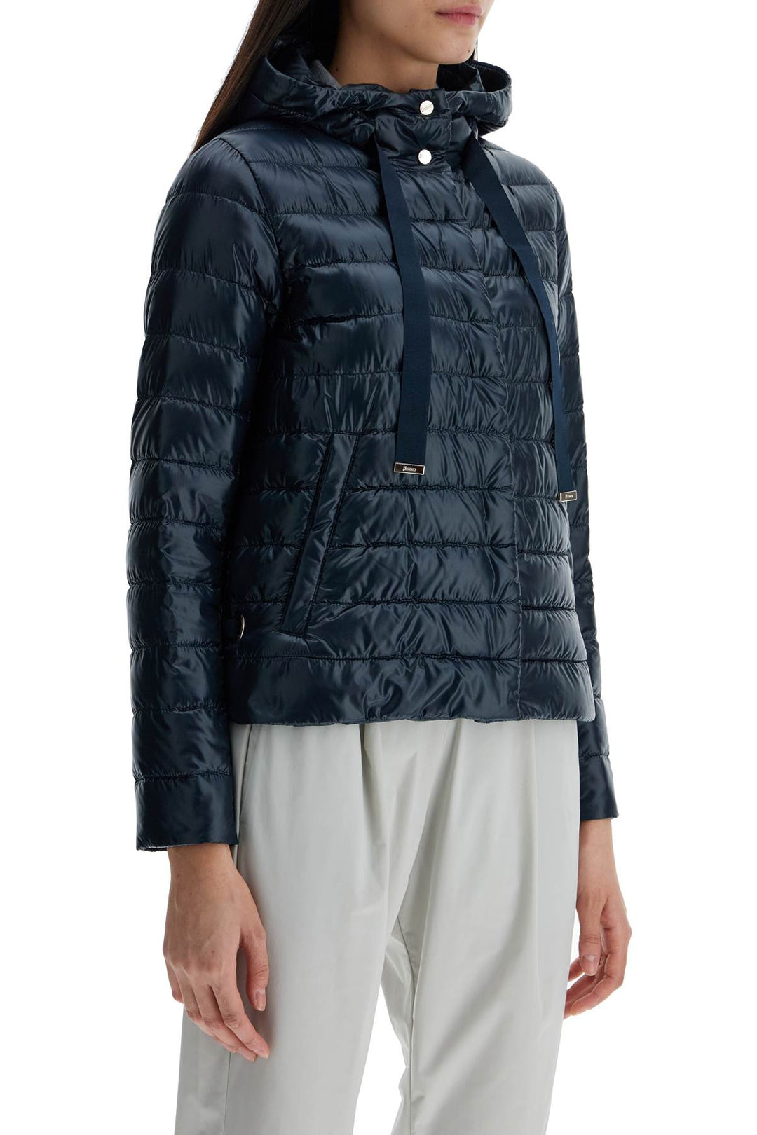 HERNO cropped hooded down jacket