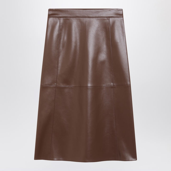z S Max Mara Brown coated fabric skirt
