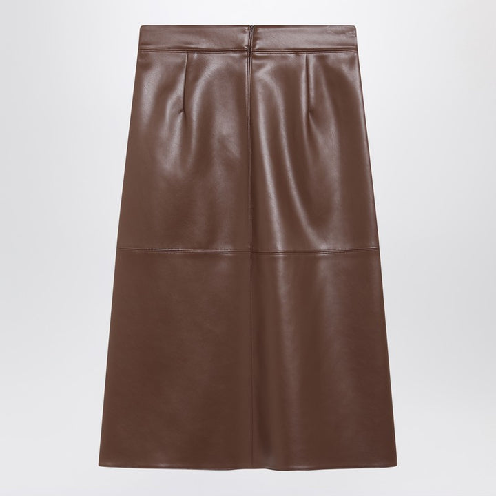 z S Max Mara Brown coated fabric skirt