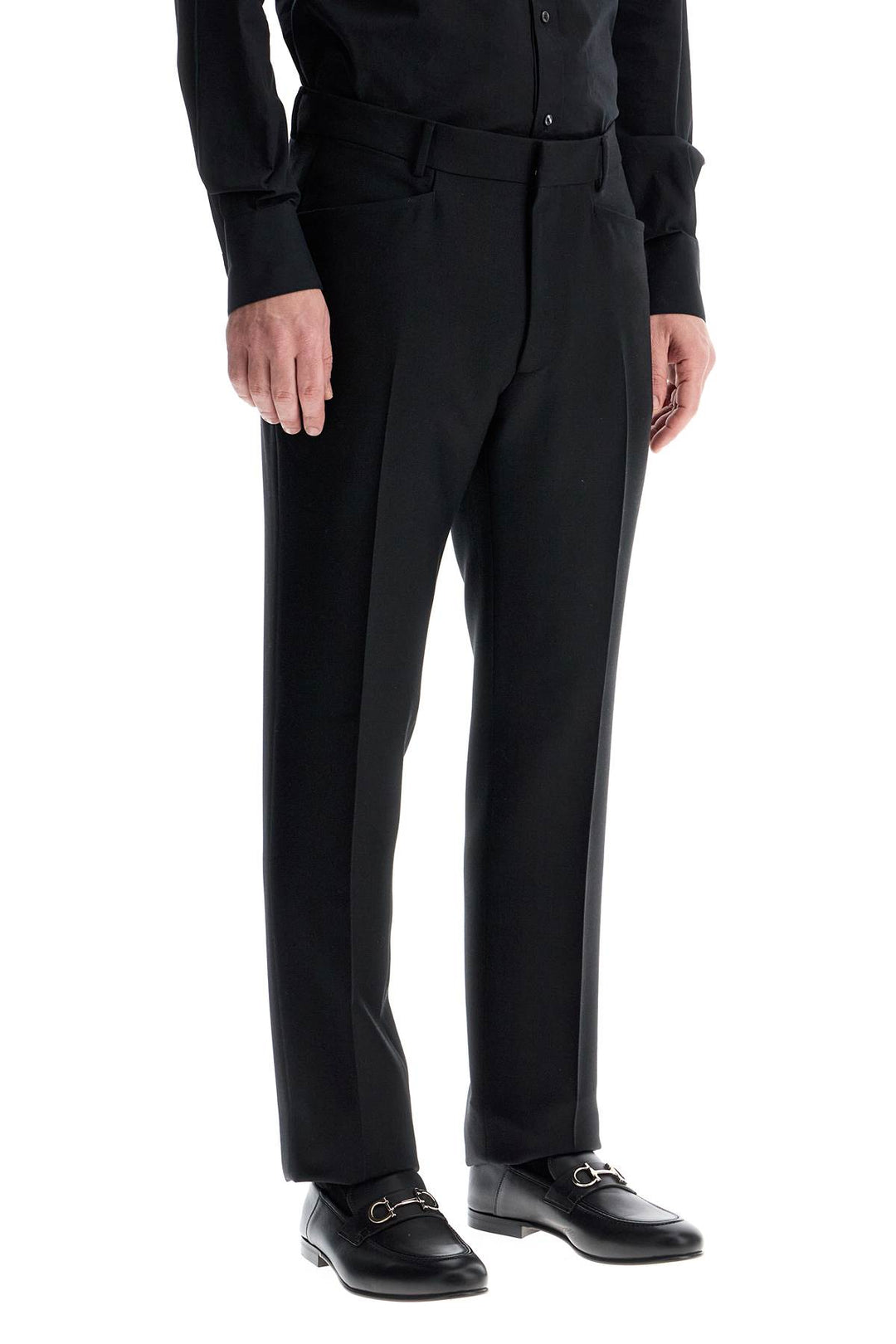 Tom Ford black wool and silk trousers