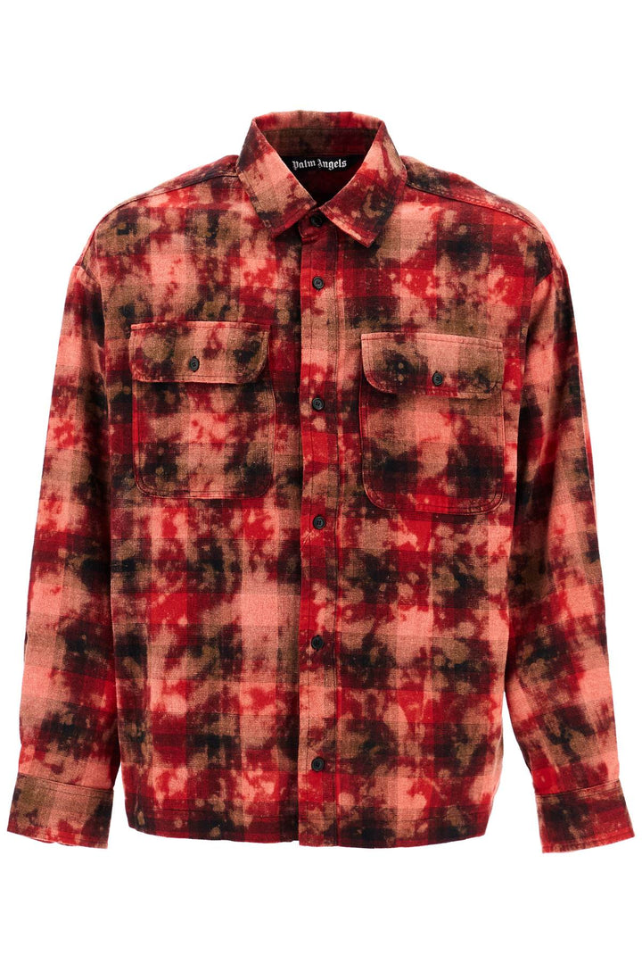 Palm Angels flannel shirt with curved logo