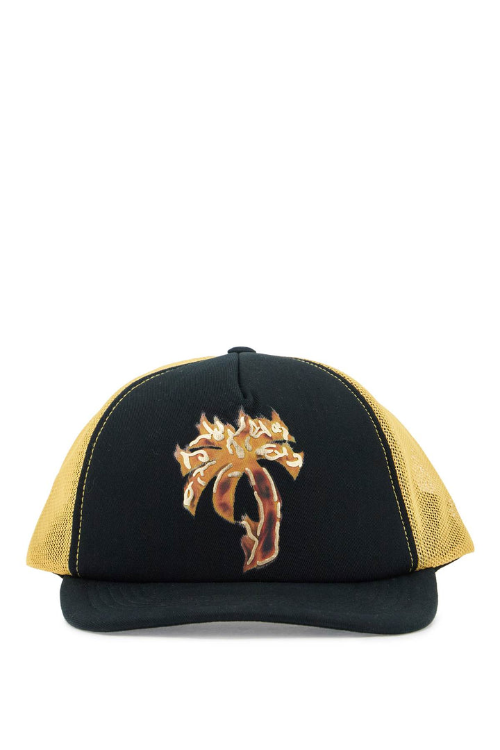 Palm Angels burning palm trucker hat