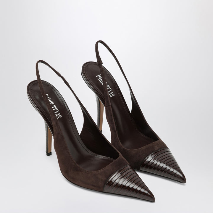 Paris Texas suede and leather slingbacks
