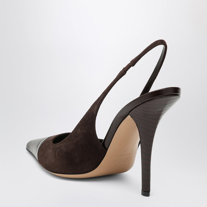 Paris Texas suede and leather slingbacks