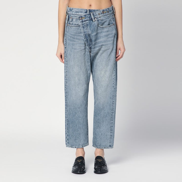 R13 Faded crossover jeans
