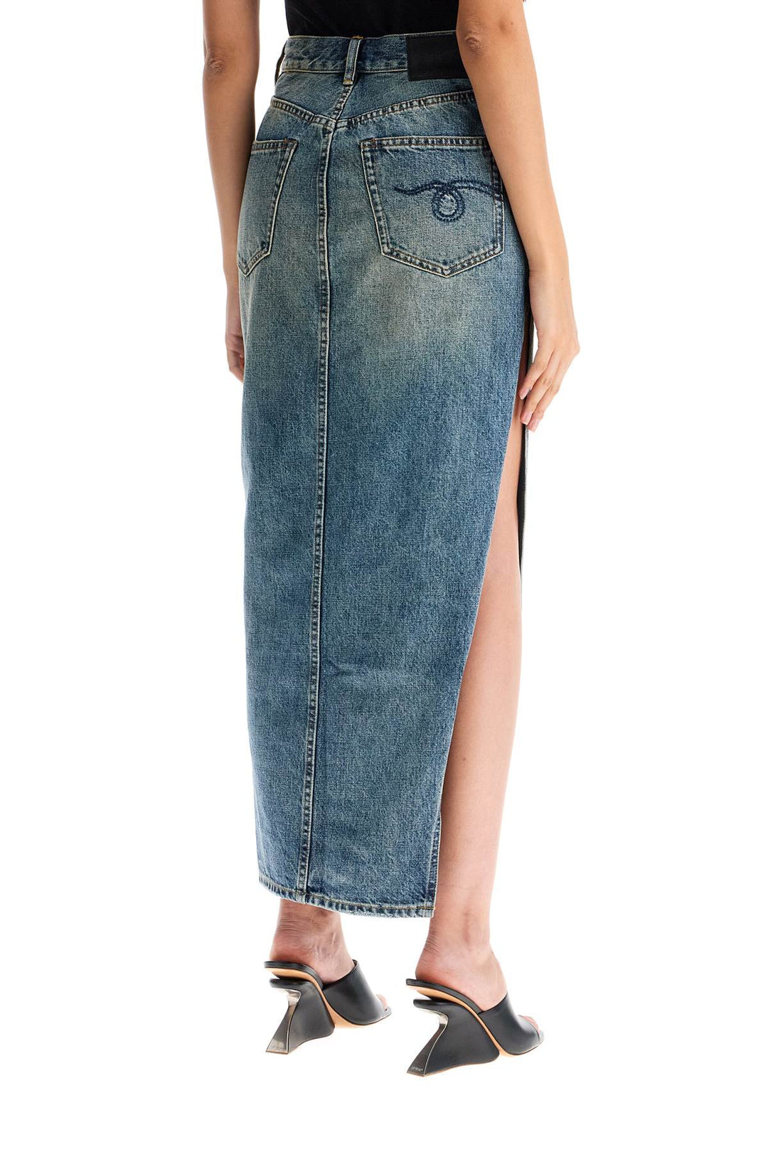 R13 shire denim devonshire skirt