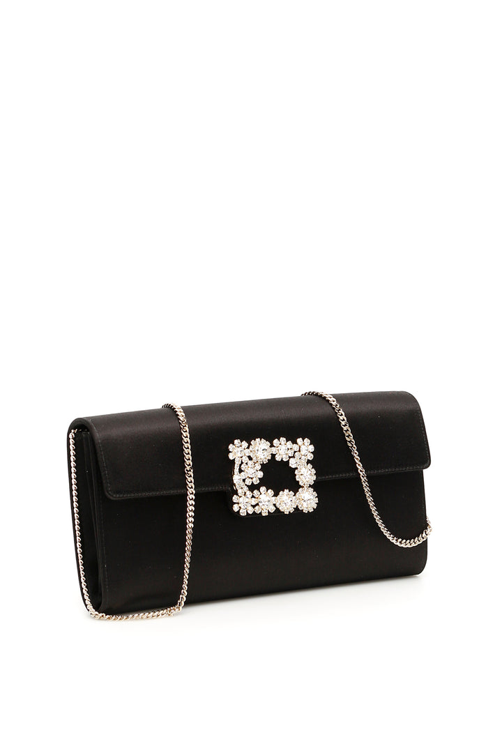 Roger Vivier flower buckle envelope clutch