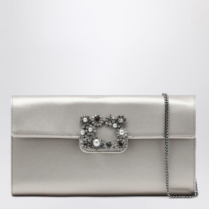 ROGER VIVIER satin clutch bag with buckle