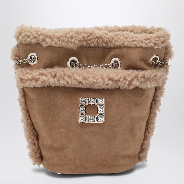 ROGER VIVIER Très Vivier suede and shearling backpack