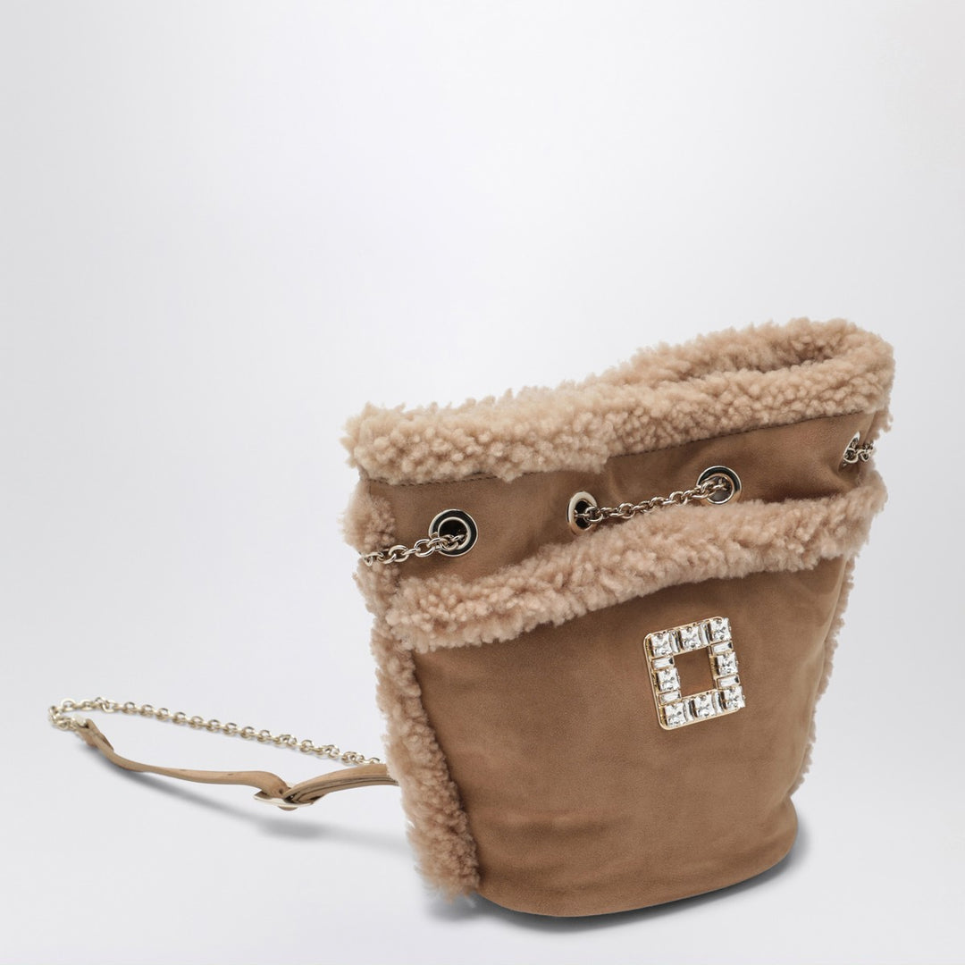 ROGER VIVIER Très Vivier suede and shearling backpack