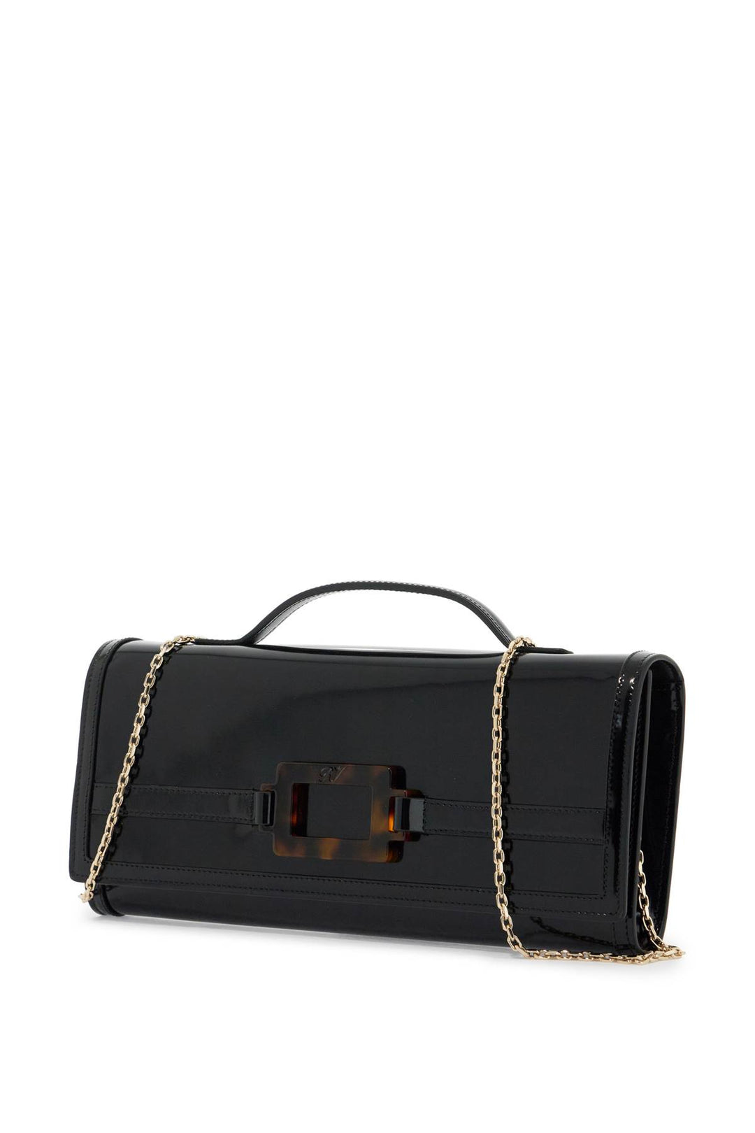 Roger Vivier leather belle vivier clutch bag