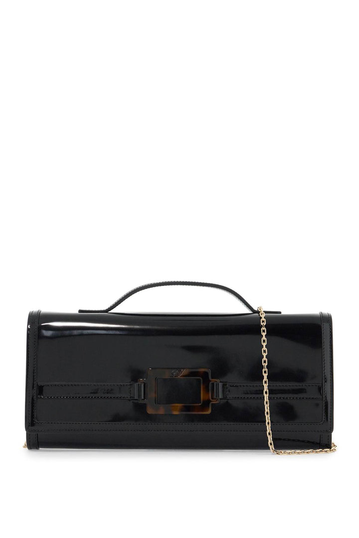 Roger Vivier leather belle vivier clutch bag