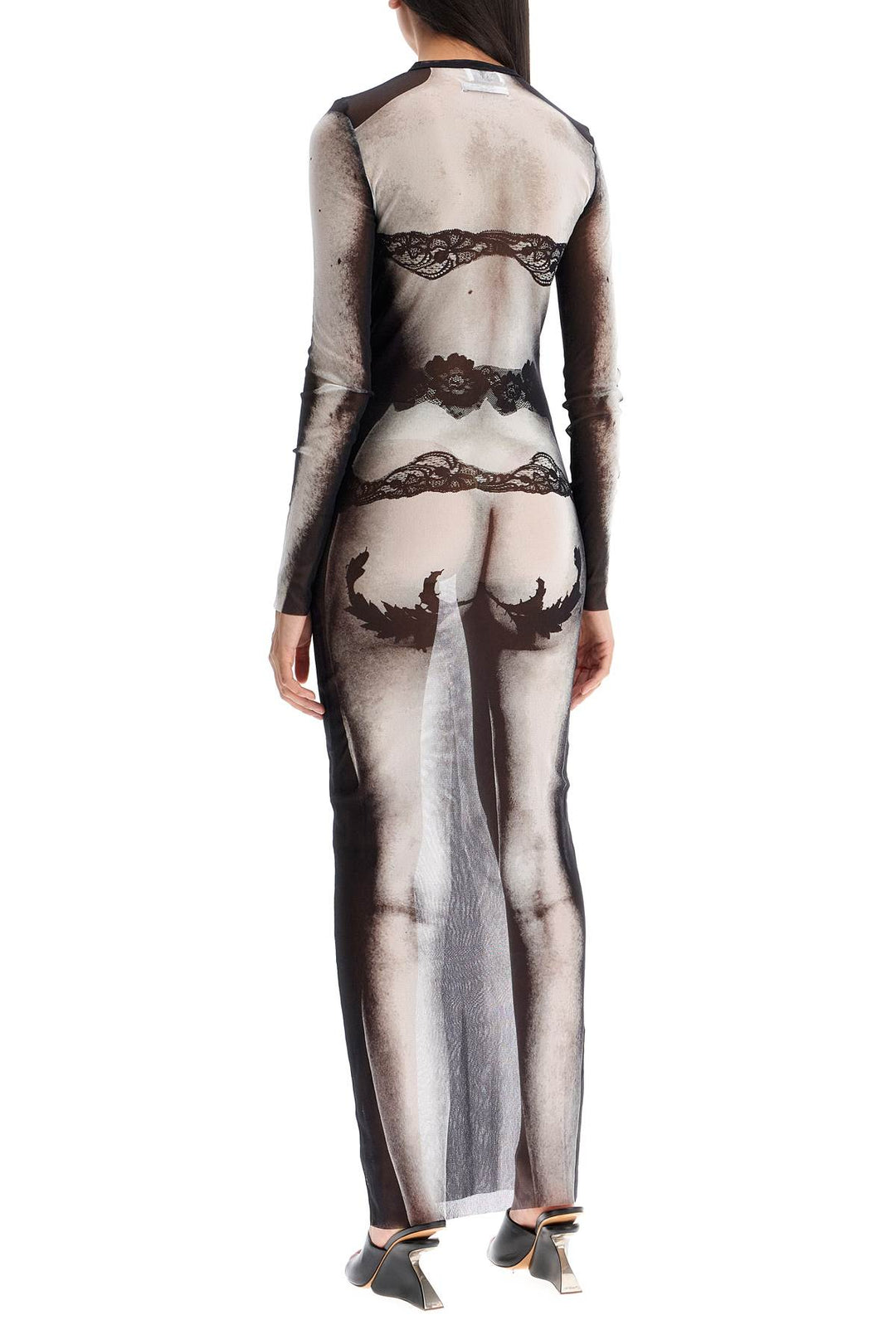 JEAN PAUL GAULTIER long mesh dress 'body lace marinière